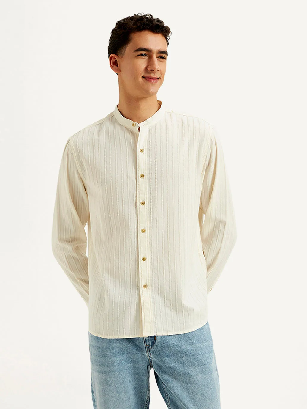 Men's Textured Slim Fit Shirt