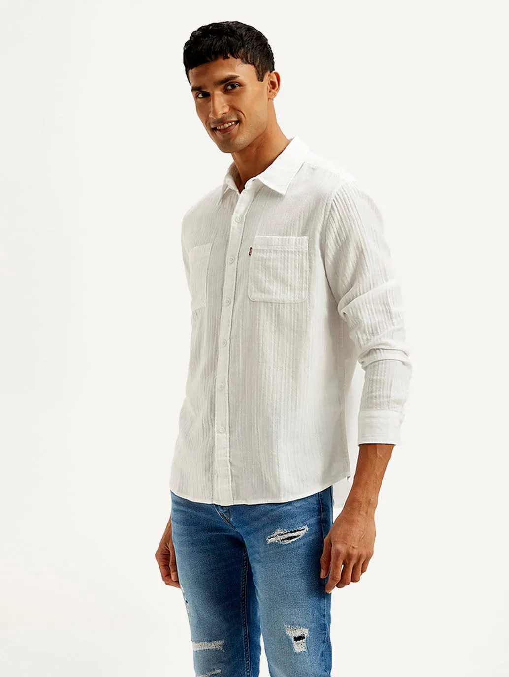 Men's Textured Slim Fit Shirt
