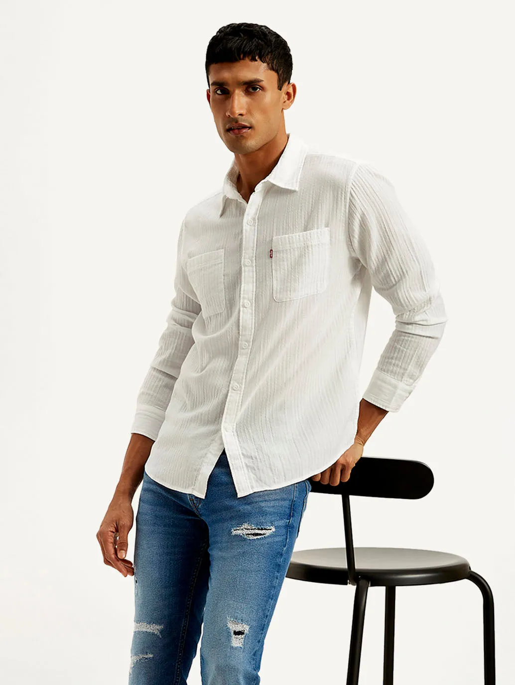 Men's Textured Slim Fit Shirt