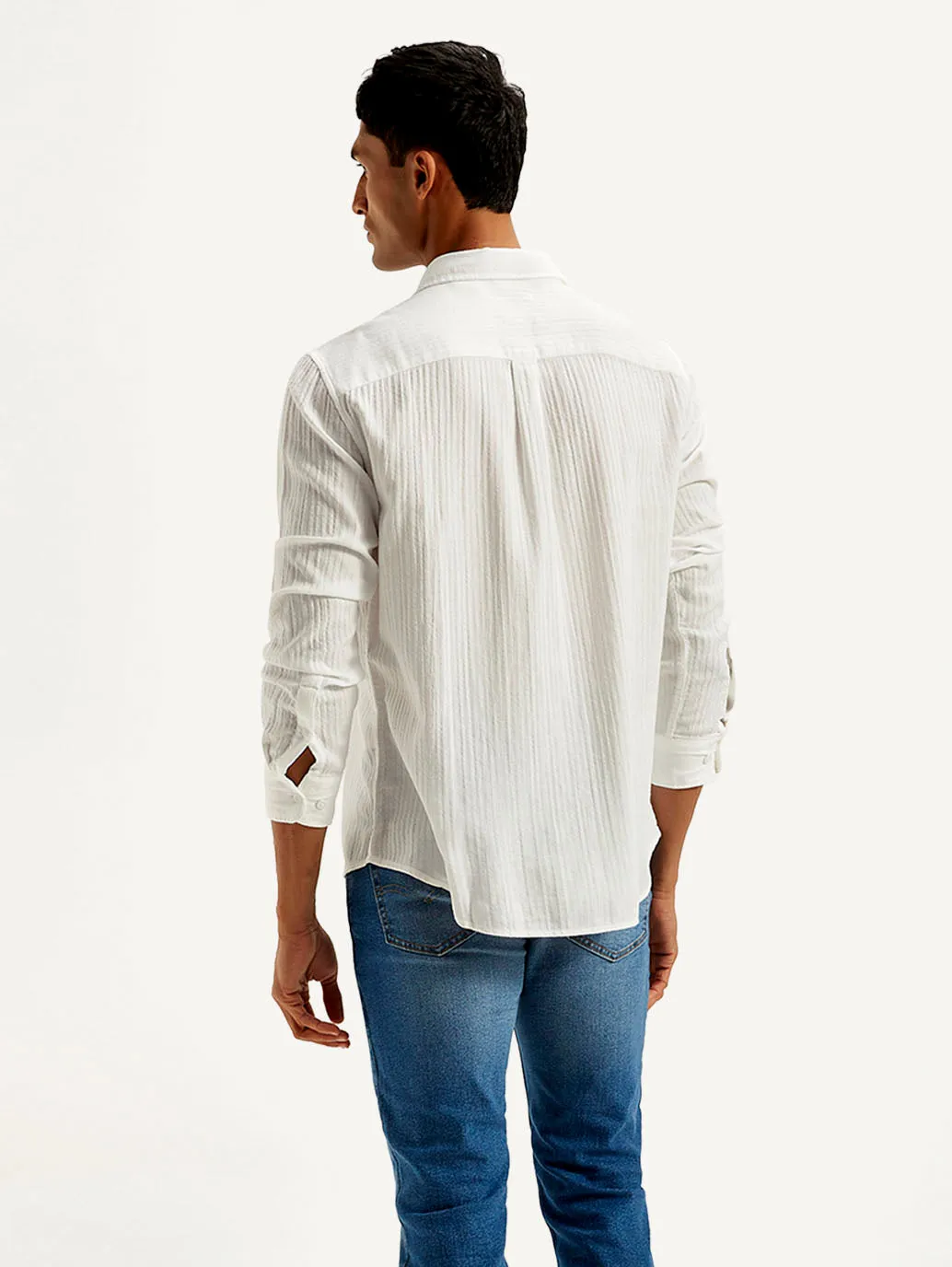 Men's Textured Slim Fit Shirt