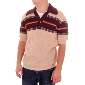 Mens Vintage Super 70s Rat Pack Shirt Browns Textured Poly M