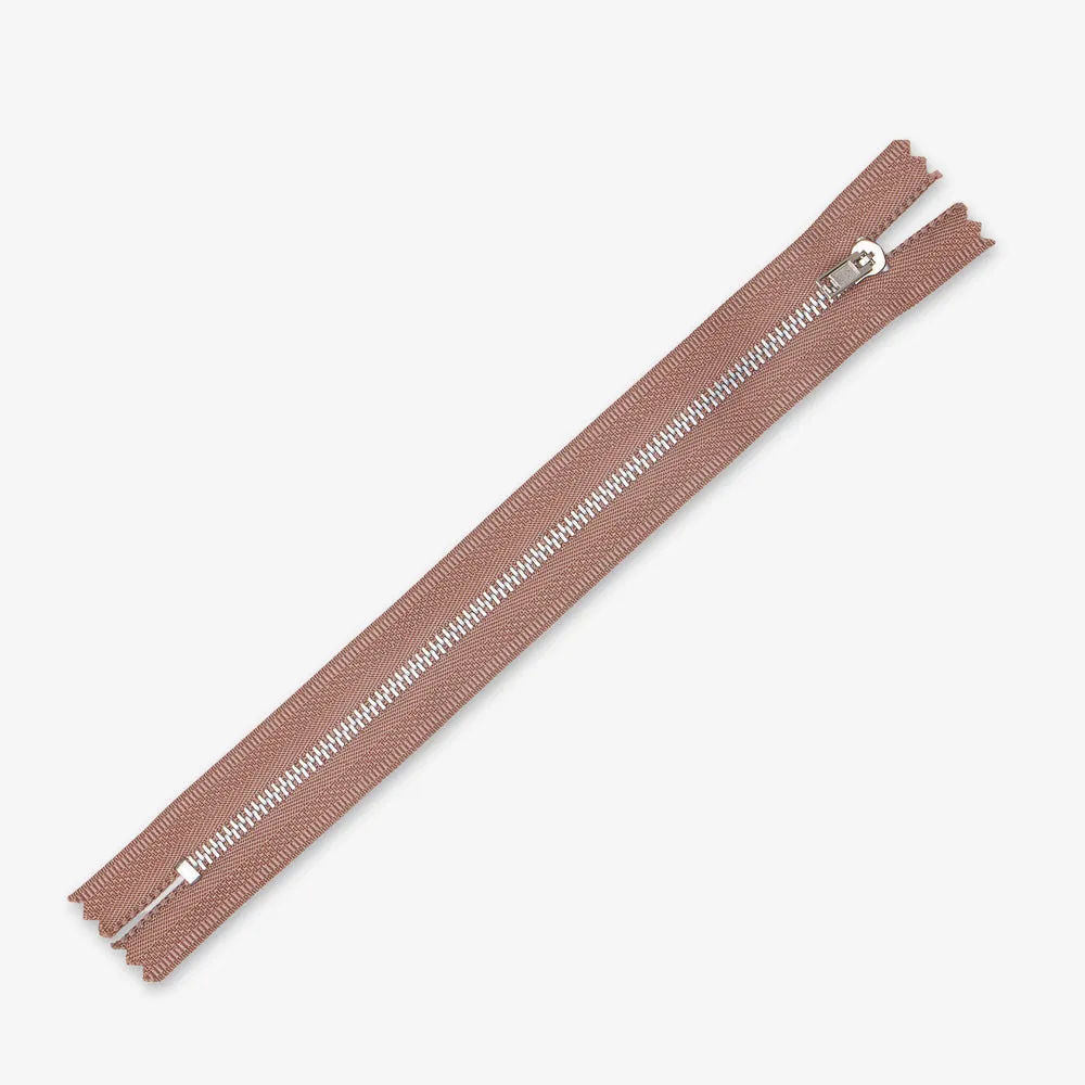 Metal Trouser Zips Ecru - 20cm