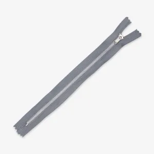 Metal Trouser Zips Grey - 20cm