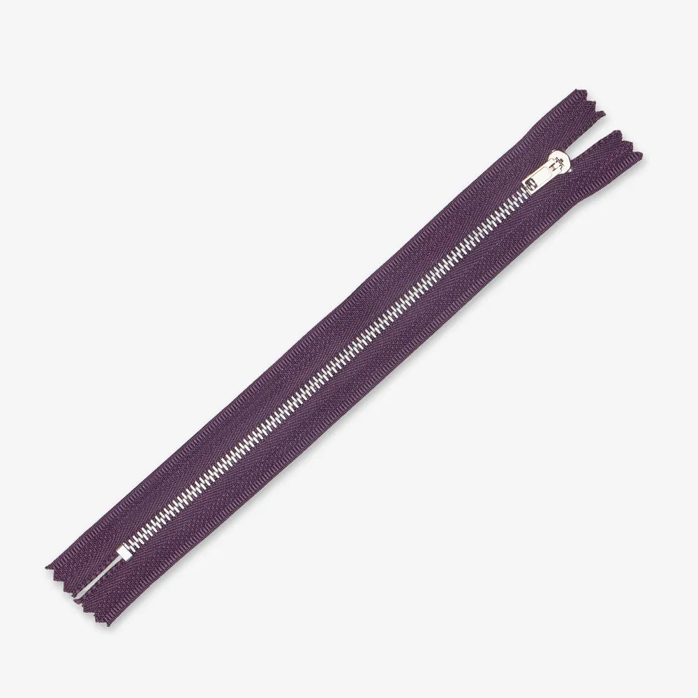 Metal Trouser Zips Mauve - 20cm