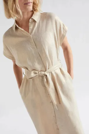 Metalen Shirt Dress - Gold Linen