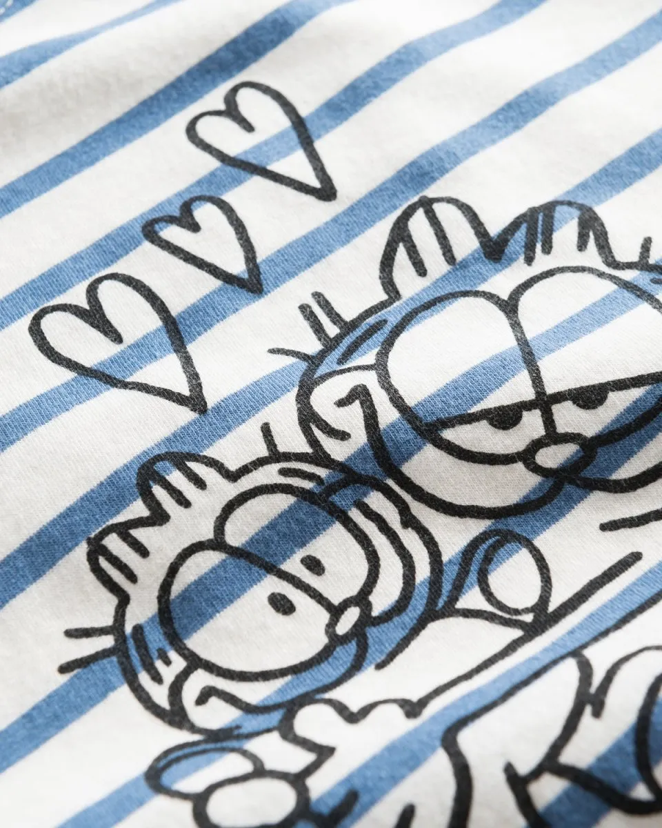 Mia T-shirt In Love - Off White/Blue Stripes