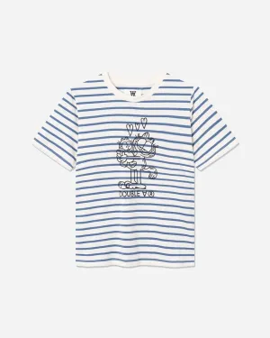 Mia T-shirt In Love - Off White/Blue Stripes