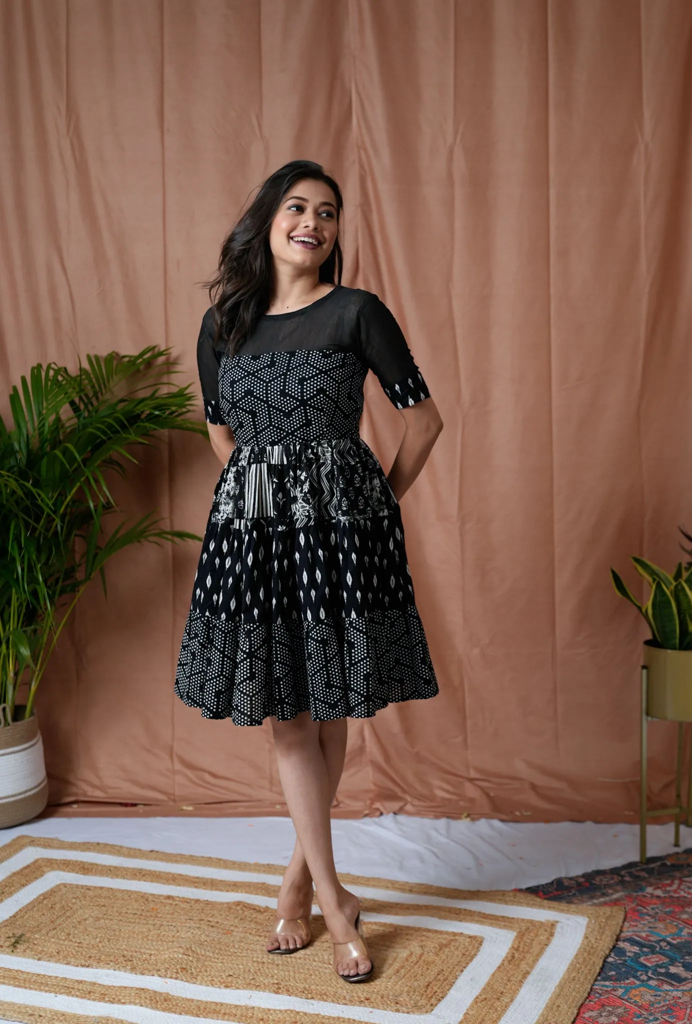 Midnight Black Midi Dress