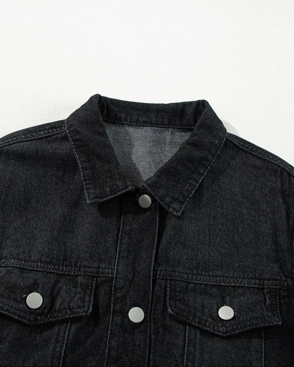 Midnight Ruffle Denim Jacket