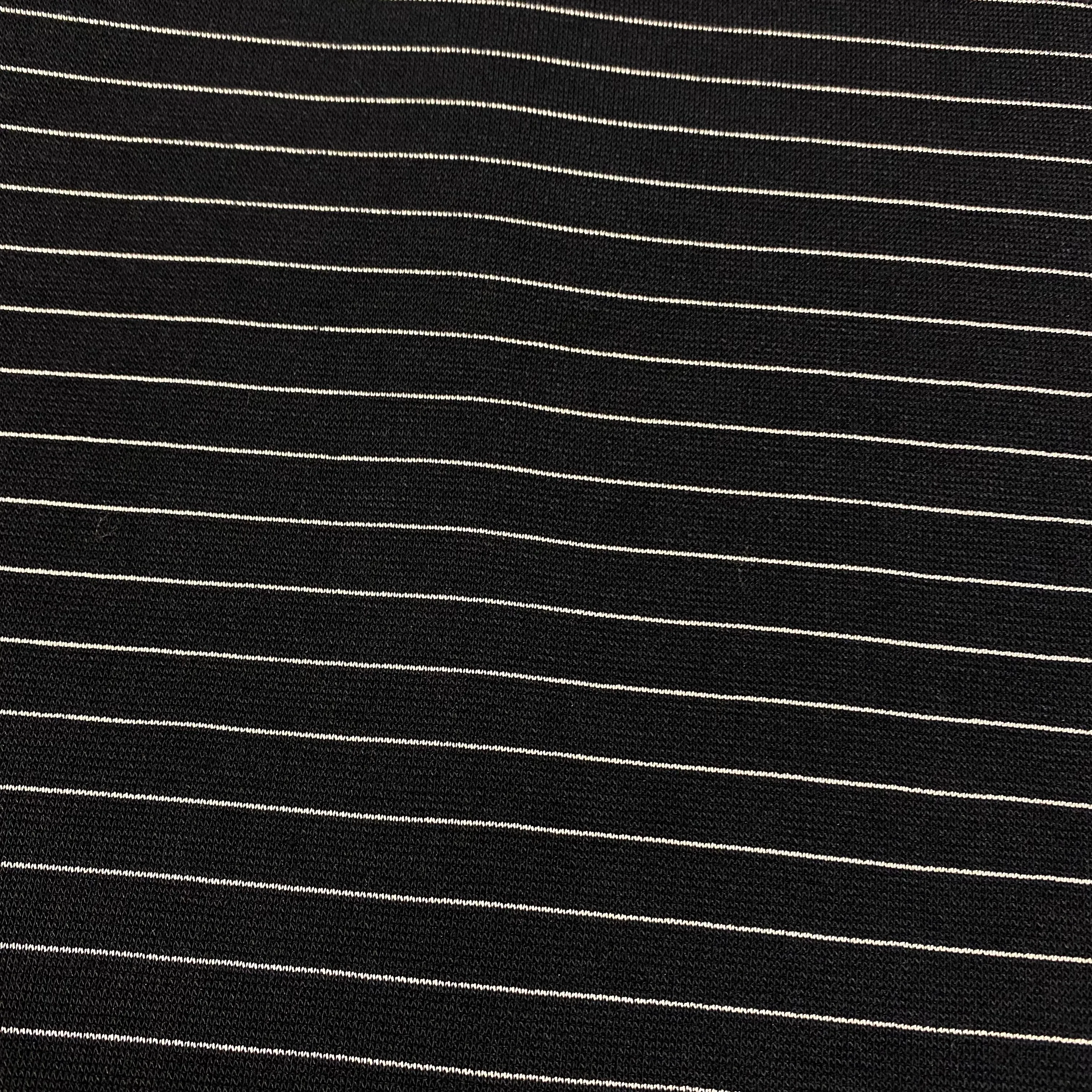 Midnight Silver Stripe - Jersey Ponte