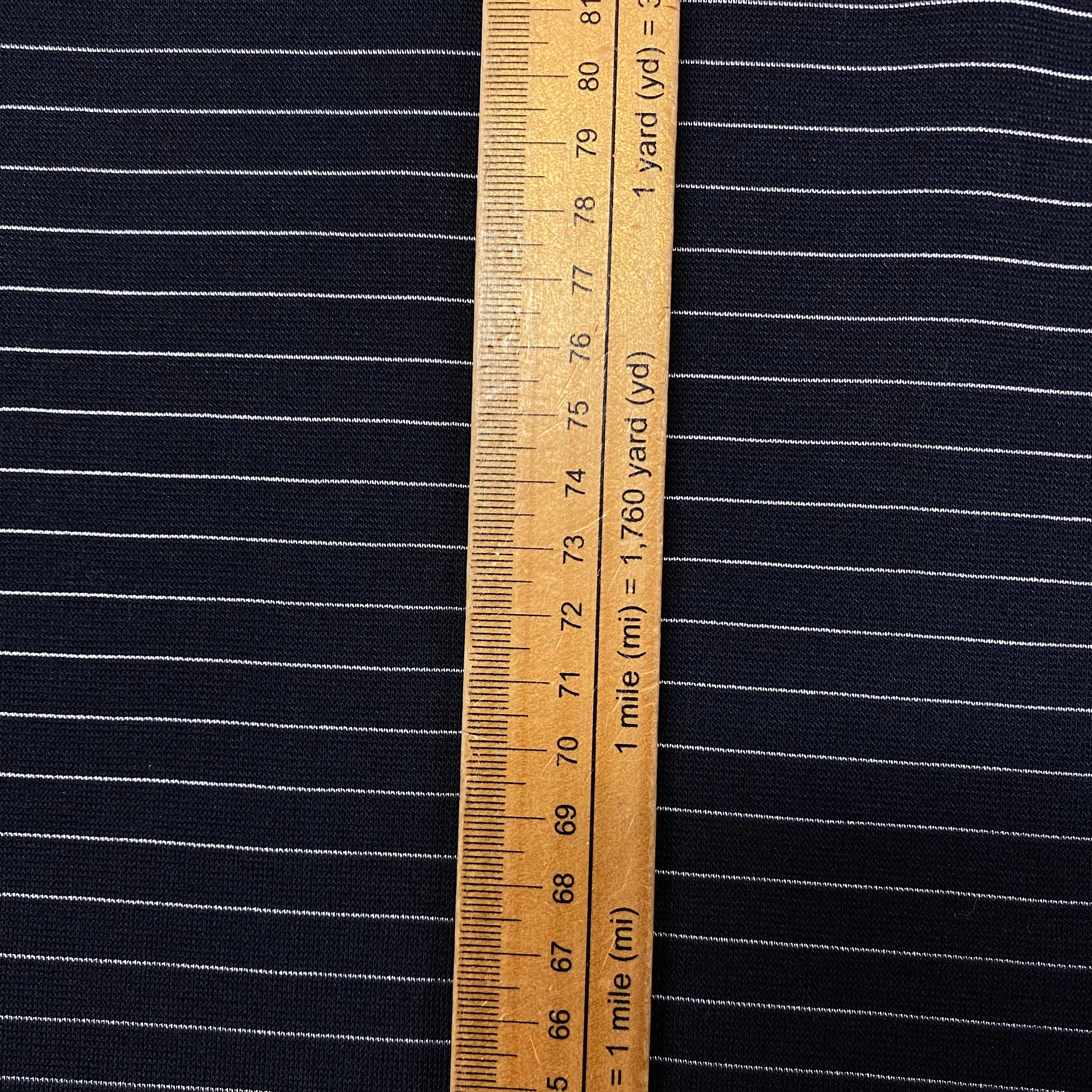 Midnight Silver Stripe - Jersey Ponte