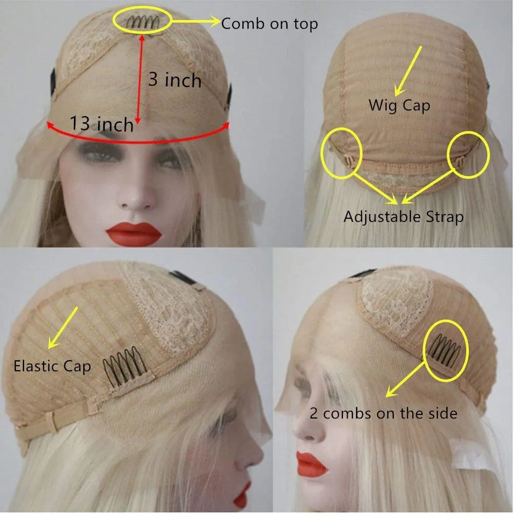 Mint Green Lace Front 150% Density Middle Part Pre Plucked Glue-less Half Hand Tied Cosplay Wig 24" | Trendy Wig | Human Hair Look and Feel