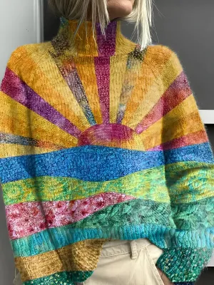 MIREILLE™ | Smooth and Colorful Turtleneck Sweater