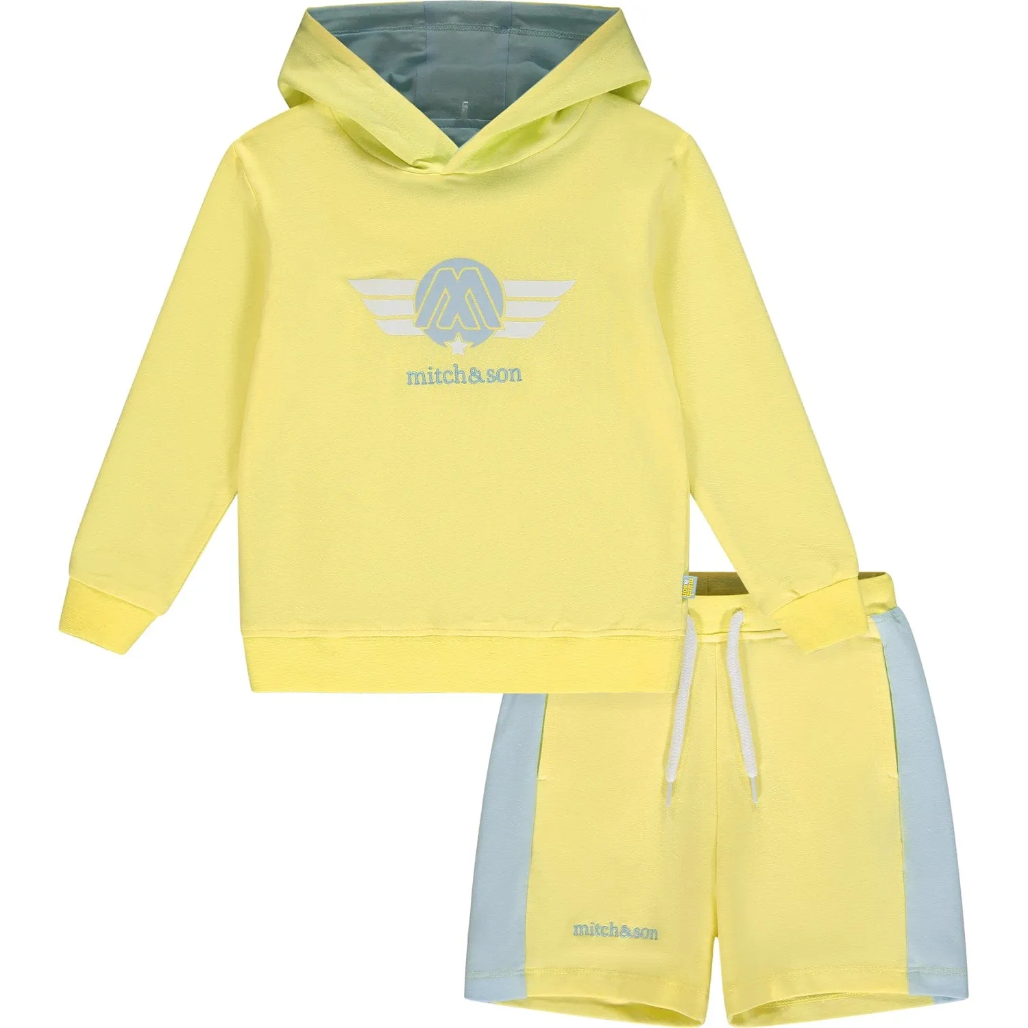MITCH & SON - Jude A Time To Fly  Hooded Sweat Short Set - Lemon