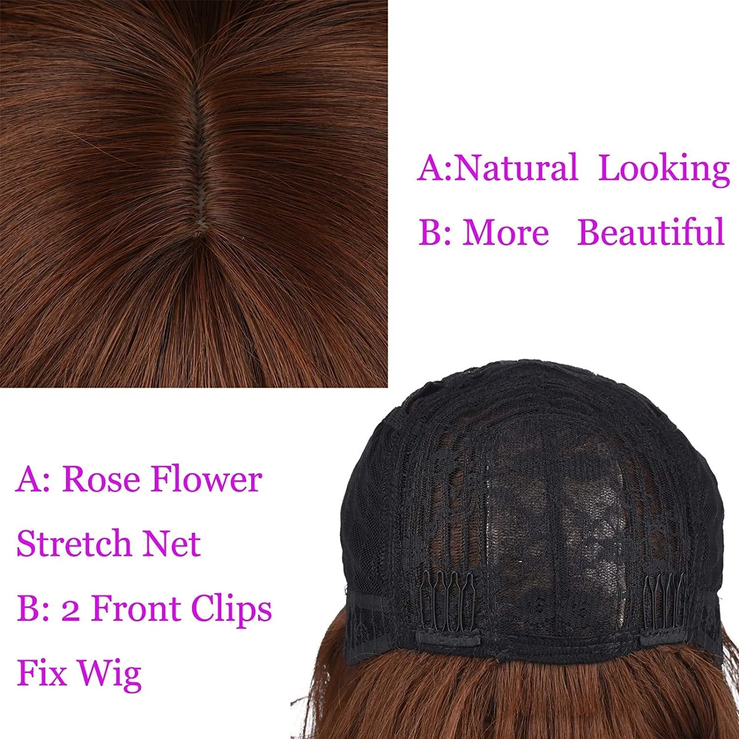 Mixed Brown Ombre Wavy 12" Bob Wig with Face Framing Air Bangs Synthetic Hair Heat Friendly Fiber Color #8/30 Perfect for Daily Wear Office