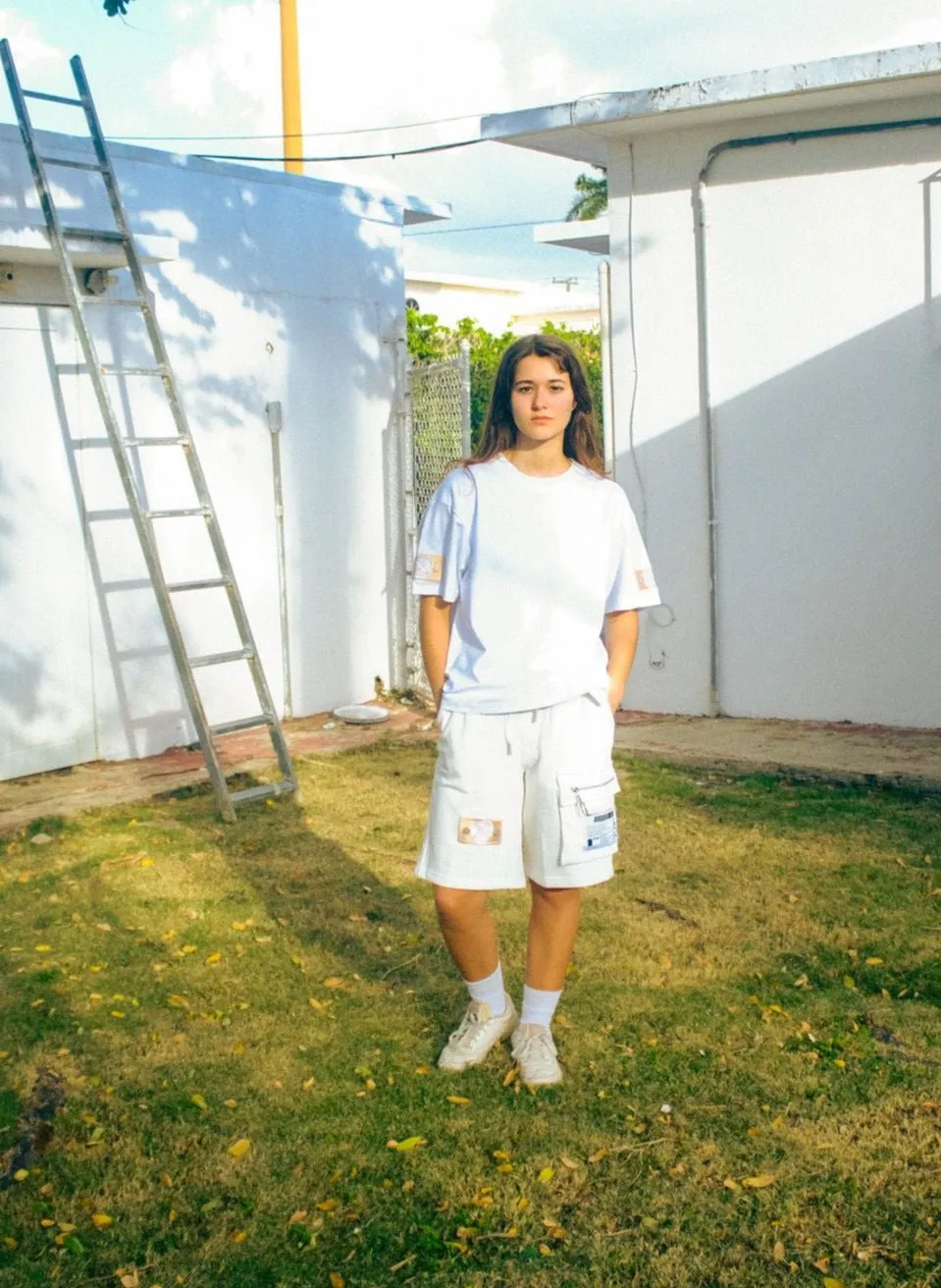 Mod Wave Movement Basic Sweatshorts- White