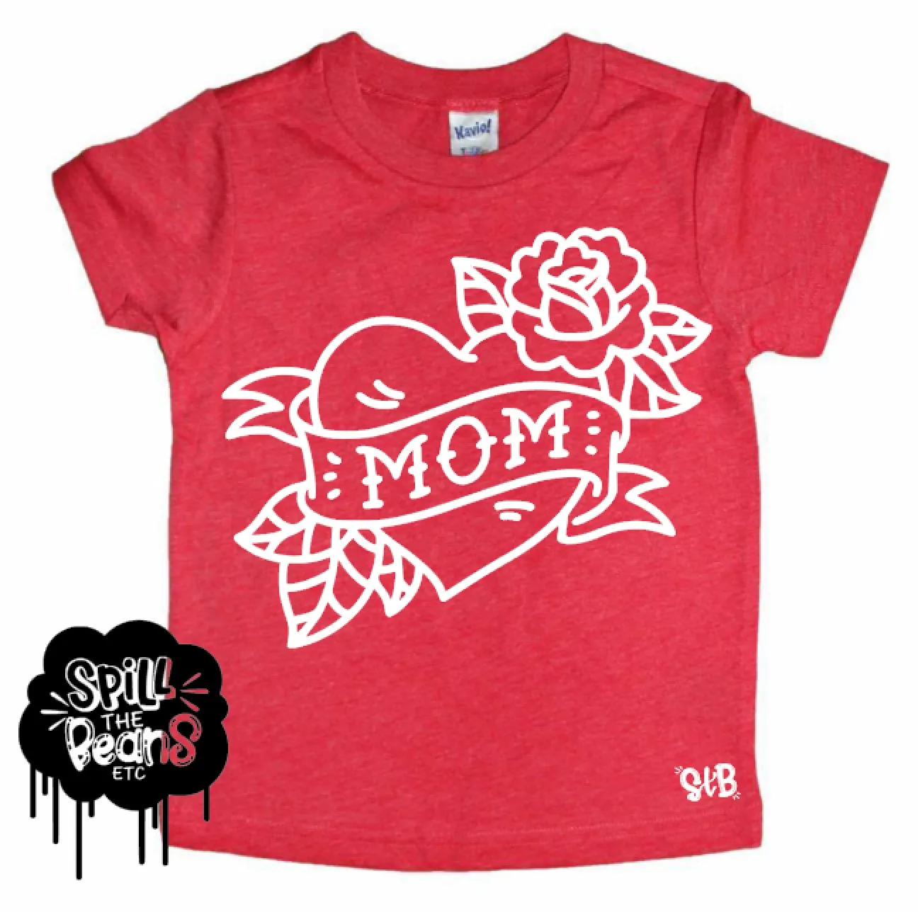 Mom Heart Tattoo Kids Tee