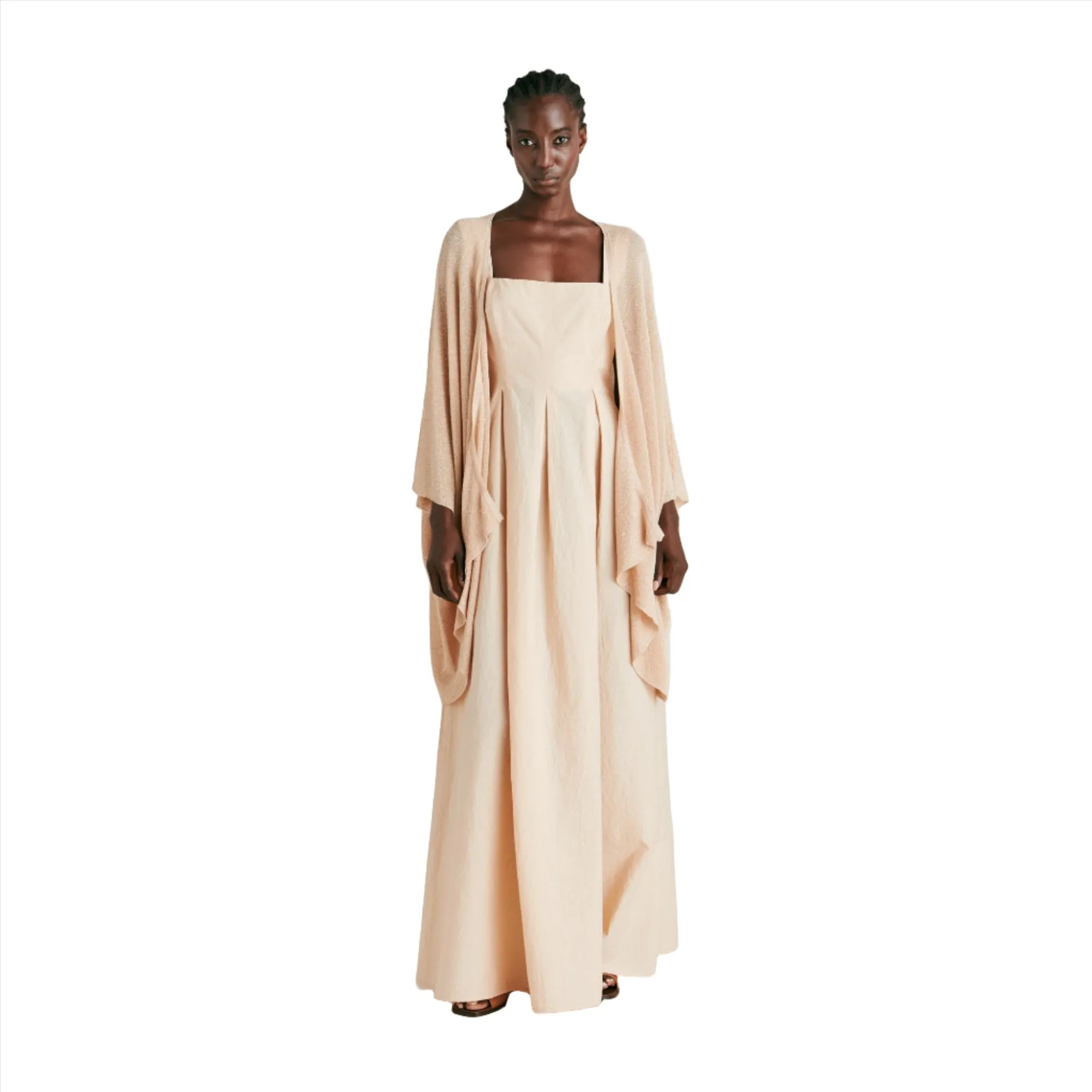 Momoni Women's Divina Powder Pink Lurex Ribbed Cardigan