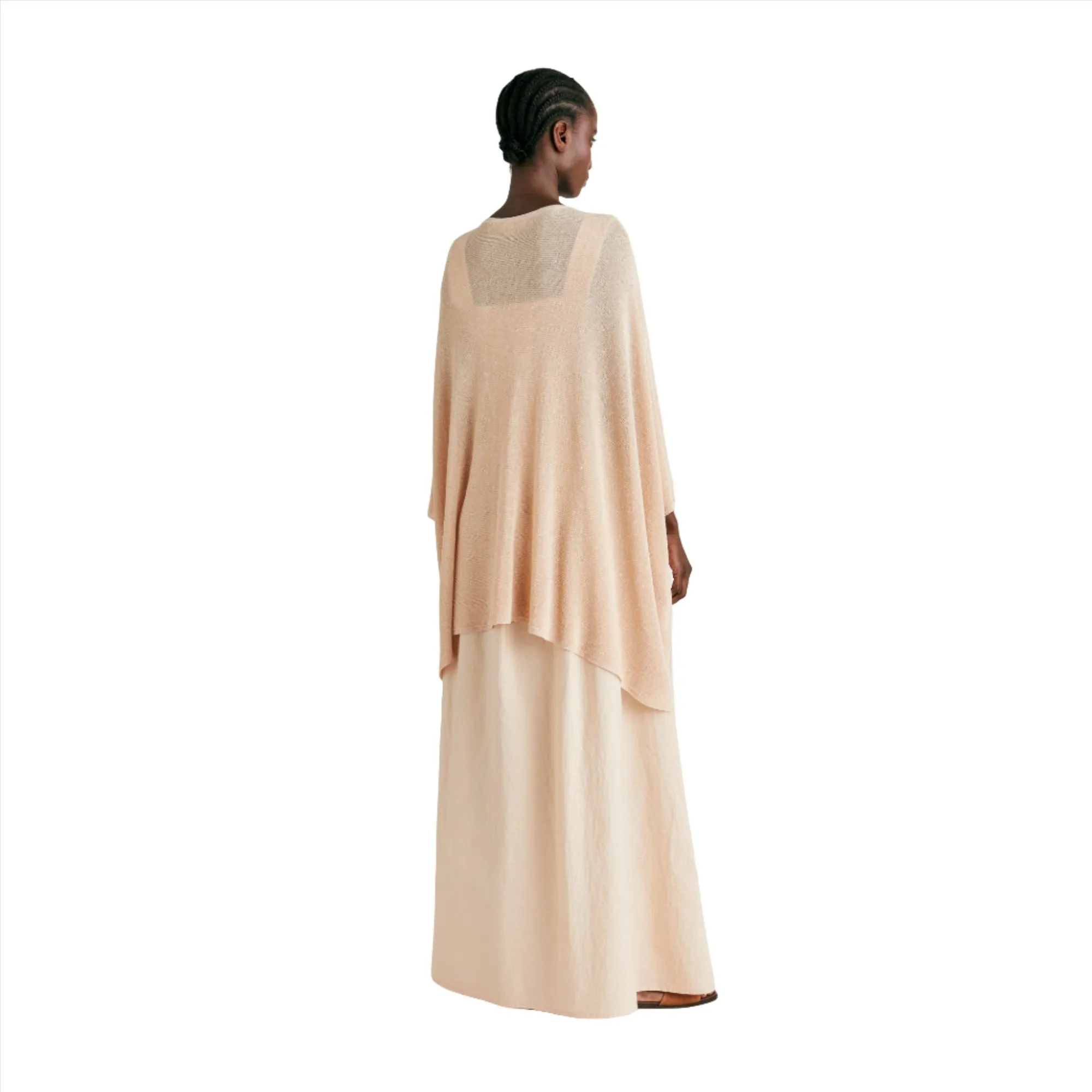 Momoni Women's Divina Powder Pink Lurex Ribbed Cardigan