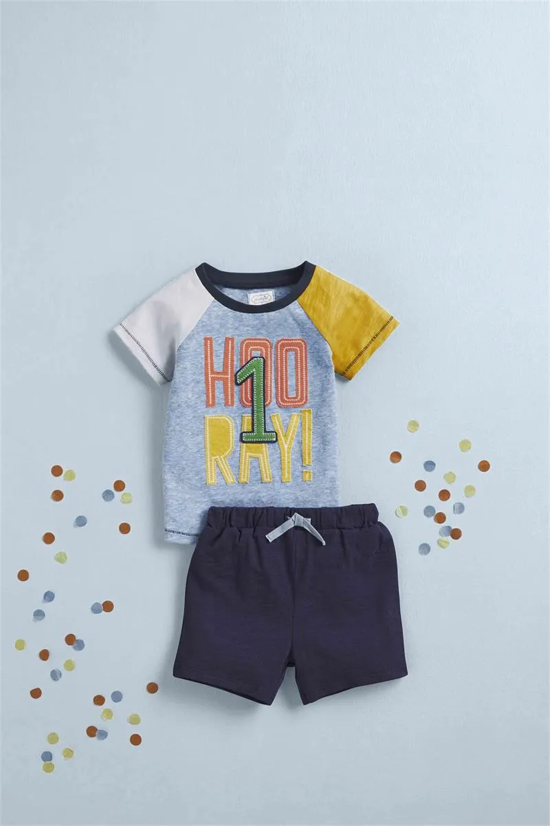 Mud Pie Birthday Boy 2pc Outfit - Hooray 1
