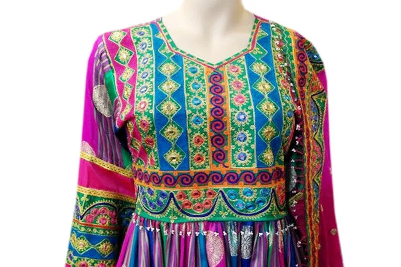 Multicolor Afghan Dress