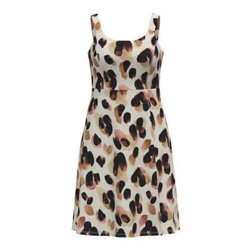 Navy - Cream Brown Tan Giant Cheetah Print