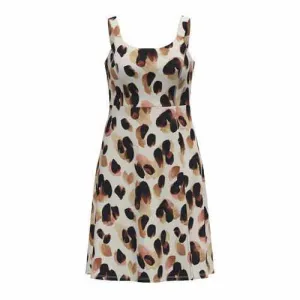 Navy - Cream Brown Tan Giant Cheetah Print