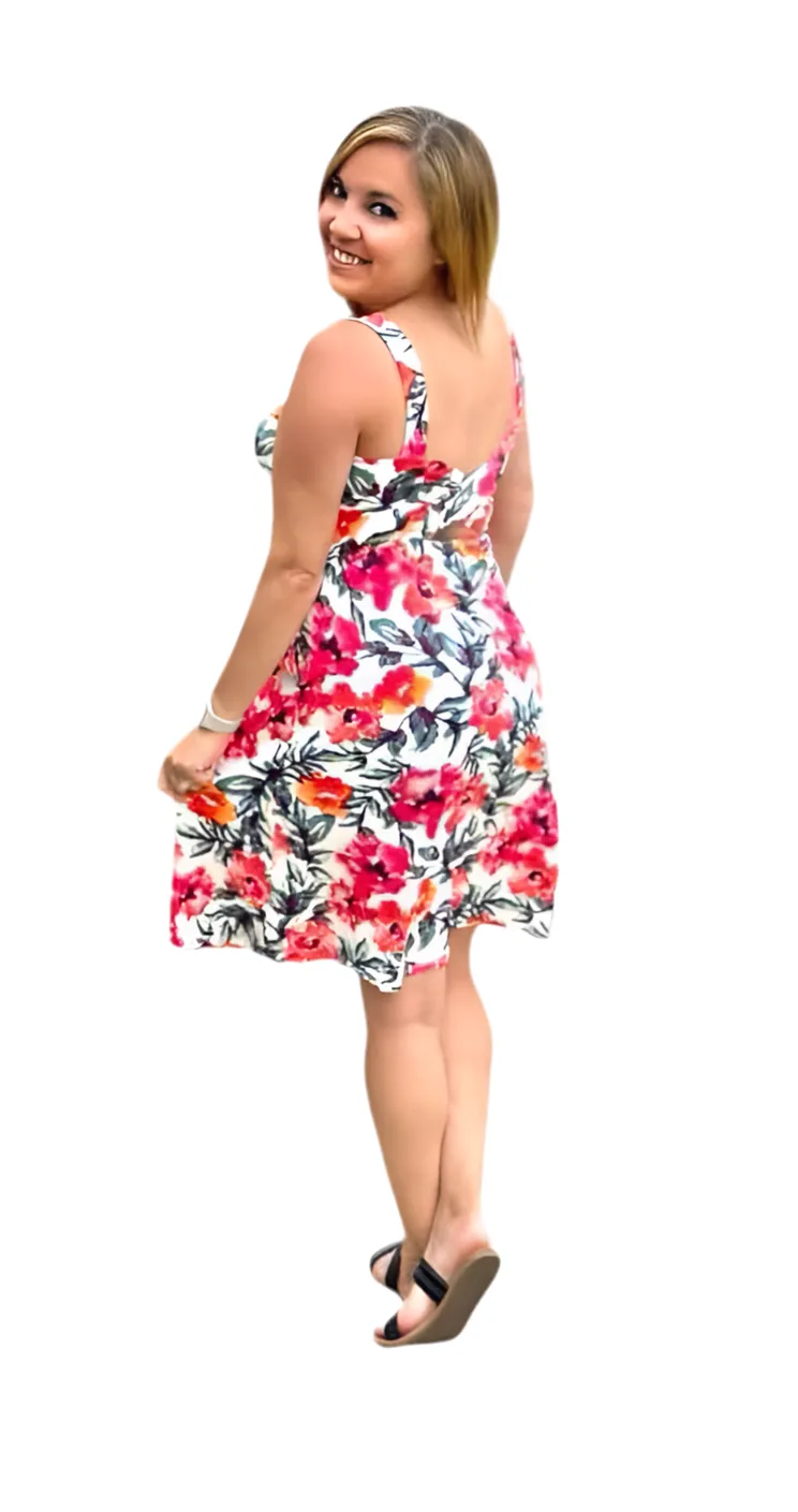 Navy - Cream Pink Watercolor Floral