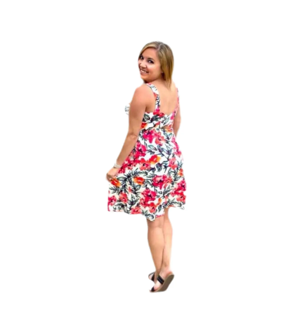 Navy - Cream Pink Watercolor Floral