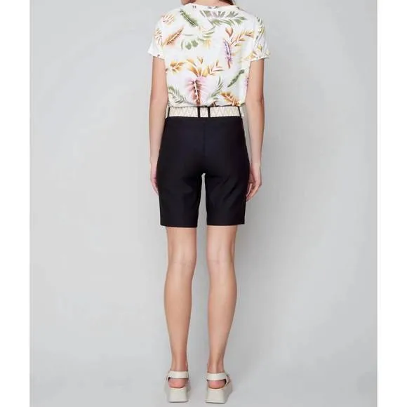 NEW CHARLIE B chloe bengaline stretch short in black