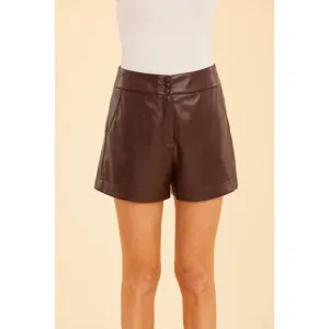 NEW DOLCE CABO high waisted faux leather shorts in brown