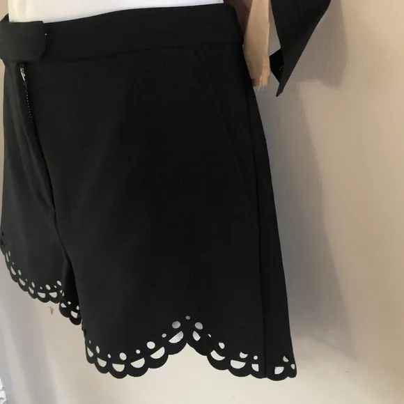 NEW Elizabeth and James Hanley Perforated Shorts Black Dressy Luxury Summer