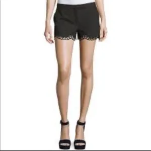NEW Elizabeth and James Hanley Perforated Shorts Black Dressy Luxury Summer