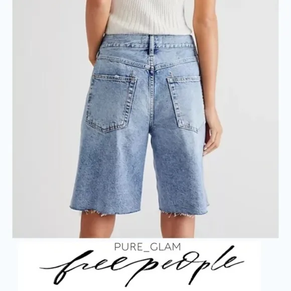 NEW FREE PEOPLE shorts bermuda ripped size 25 high rise
