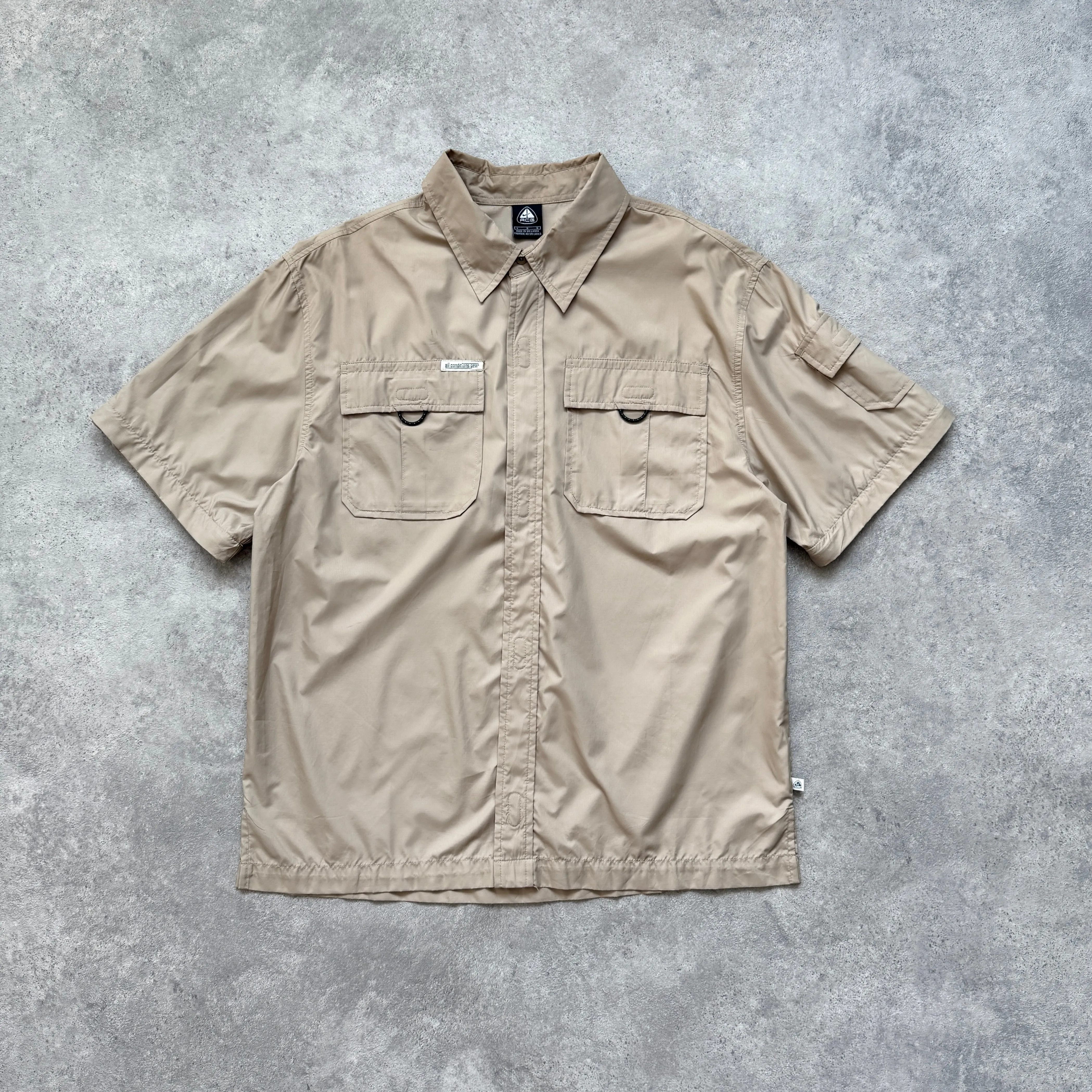 Nike ACG 2000s lightweight nylon convertible technical combat shirt (L)