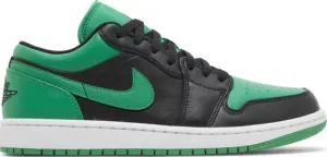 Nike Mens Air Jordan 1 Low Sneakers - 'Black Lucky Green'