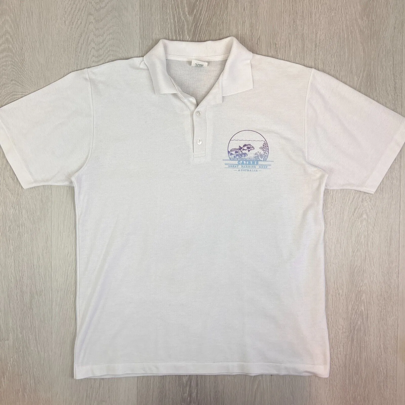 North Shirts Cairns Great Barrier Reef Mens Polo Shirt Size L-XL Approx