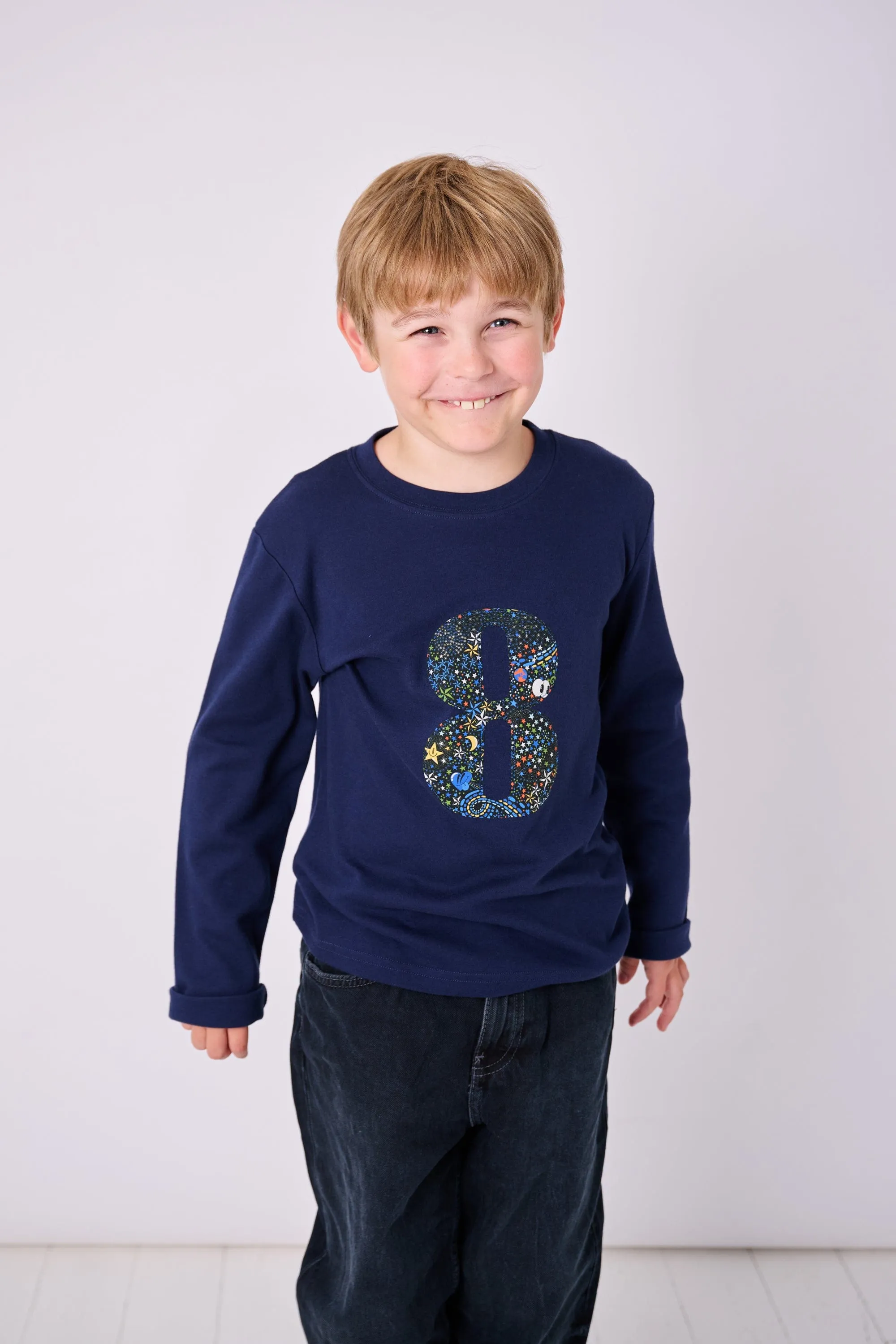 Number Navy T-Shirt in Adelajda in Space Liberty Print