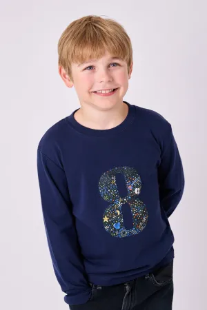 Number Navy T-Shirt in Adelajda in Space Liberty Print