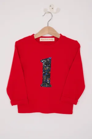 Number Red T-Shirt in Adelajda in Space Liberty Print