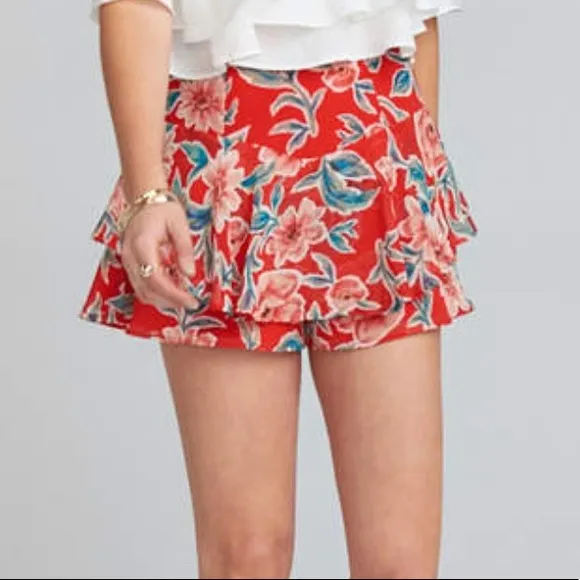 NWOT Show Me Your Mumu Skort Limited Edition Ferris Flutter Red Floral - M