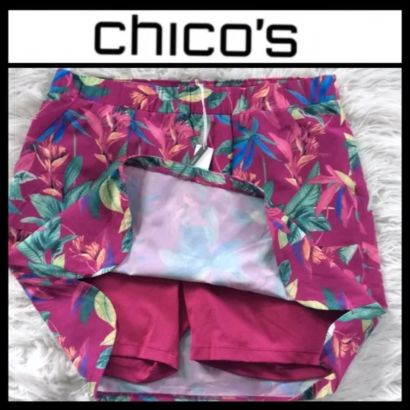 NWT Chico’s Zenergy UPF Neema Floral Skort