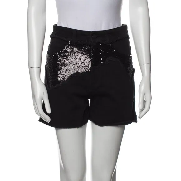 NWT High Waist Sequin Embellished Denim Shorts size 2