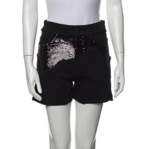 NWT High Waist Sequin Embellished Denim Shorts size 2
