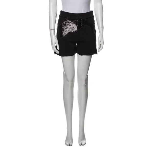 NWT High Waist Sequin Embellished Denim Shorts size 2