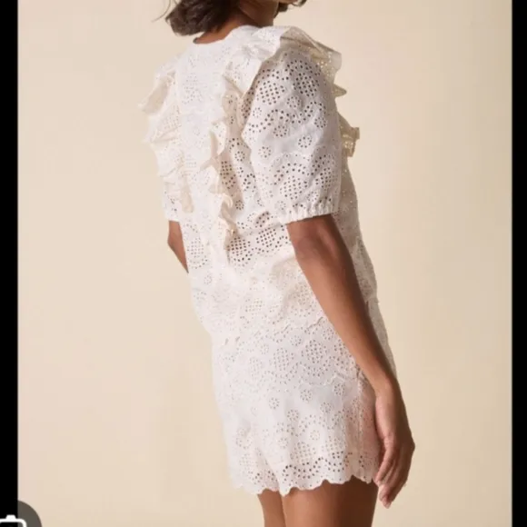 NWT St. Roche Harper Shorts In Vanilla Ivory Eyelet Classic Eleveted Shorts