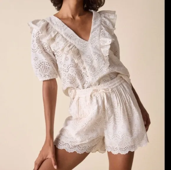 NWT St. Roche Harper Shorts In Vanilla Ivory Eyelet Classic Eleveted Shorts