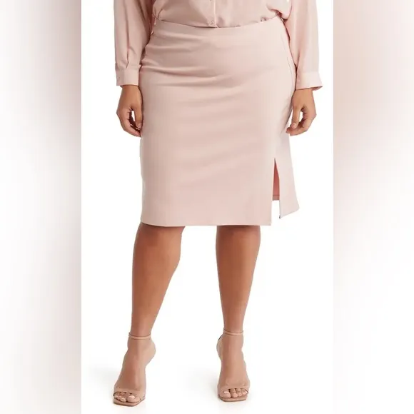 NWT T TAHARI Front Classic Skirt BLUSH Available in BLUE $78 1X BUNDLE   SAVE