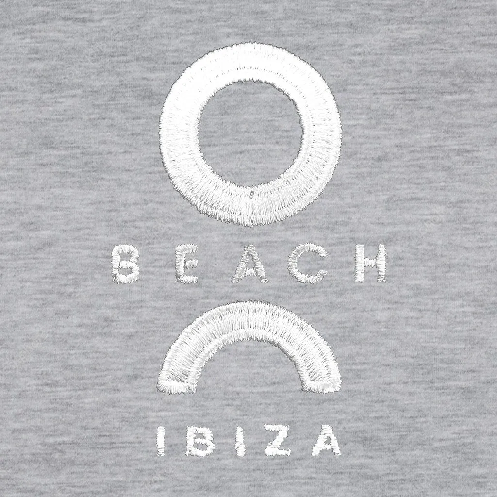 O Beach White Embroidered Logo Retro Drawstring Shorts