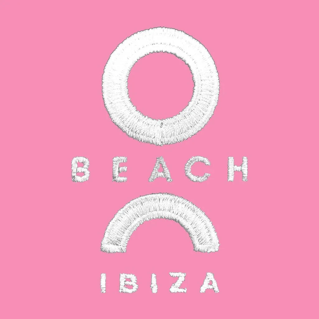 O Beach White Embroidered Logo Retro Drawstring Shorts